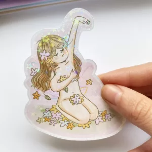 sticker holográfico woman