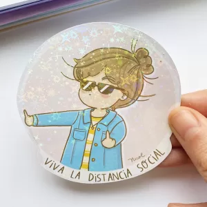 sticker holográfico distancia
